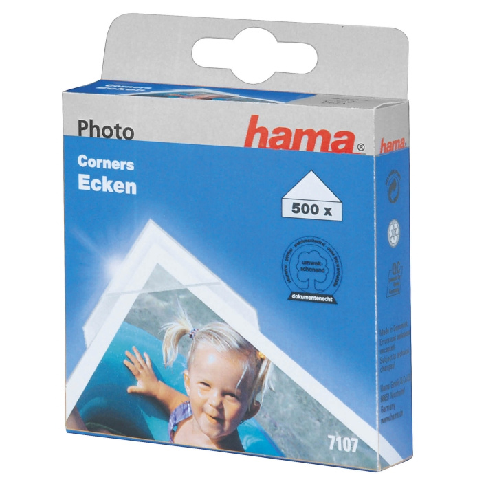 HAMA Photo Corners 500, 10 pcs. in a display box in the group HOME ELECTRONICS / Photo & Video / Photo equipment / Other at TP E-commerce Nordic AB (C38356)