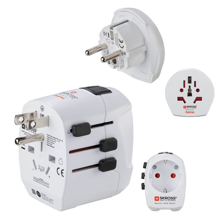 Hama World Travel Adapter Pro Light USB 3-pin in the group HOME, HOUSEHOLD & GARDEN / Electricity & Lighting / Travel adapters at TP E-commerce Nordic AB (C38374)