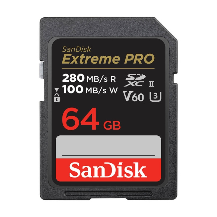 SanDisk Extreme Pro 64GB 280MB/s V60 C10 UHS-II in the group HOME ELECTRONICS / Storage media / Memory cards / SD/SDHC/SDXC at TP E-commerce Nordic AB (C38406)
