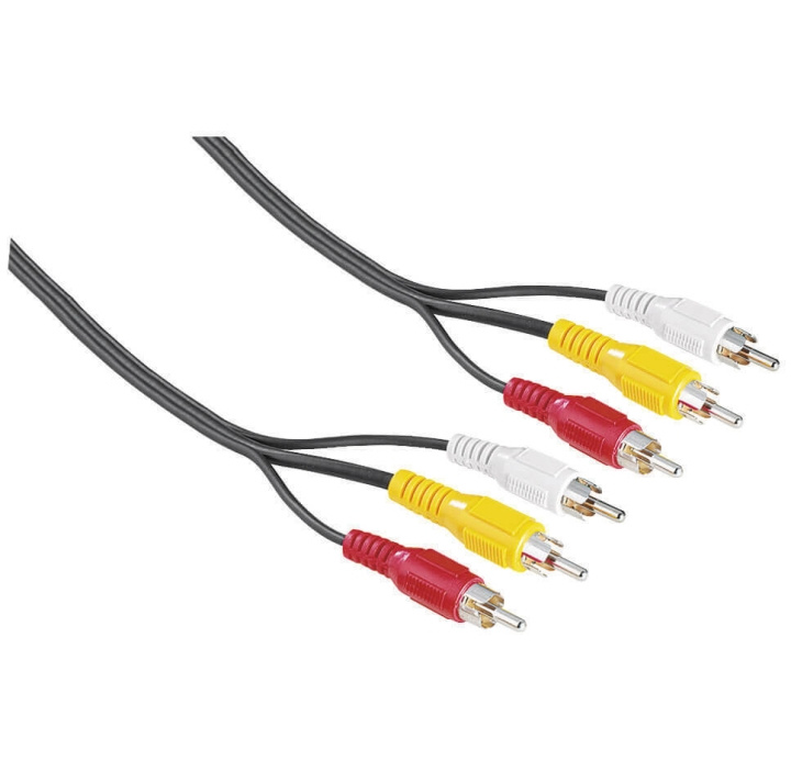 Hama Video Cable, 3 RCA plugs - 3 RCA plugs, 2 m in the group HOME ELECTRONICS / Cables & Adapters / RCA / Cables at TP E-commerce Nordic AB (C38508)