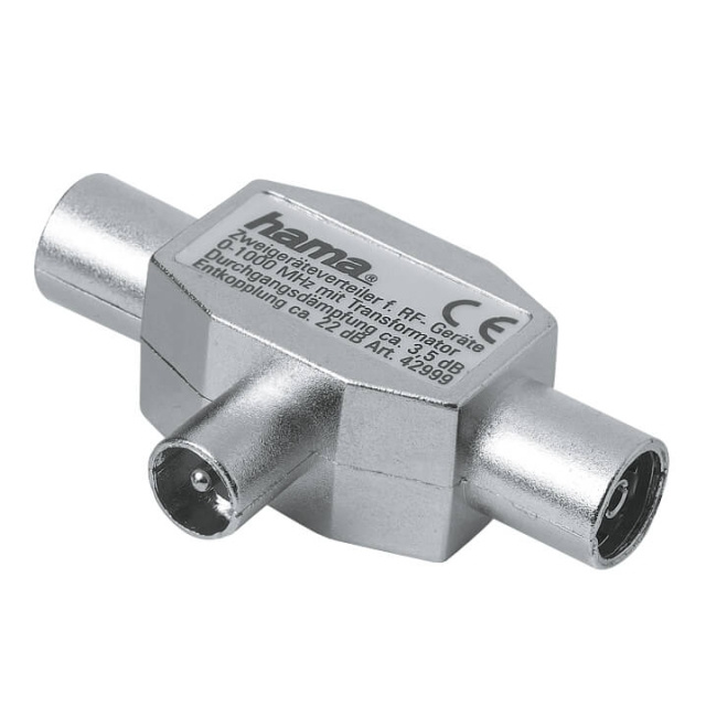 Hama Antennfördelare Koax För Radio 1xHane-2xHona in the group HOME ELECTRONICS / Audio & Picture / TV & Accessories / Antennas & Accessories at TP E-commerce Nordic AB (C38543)