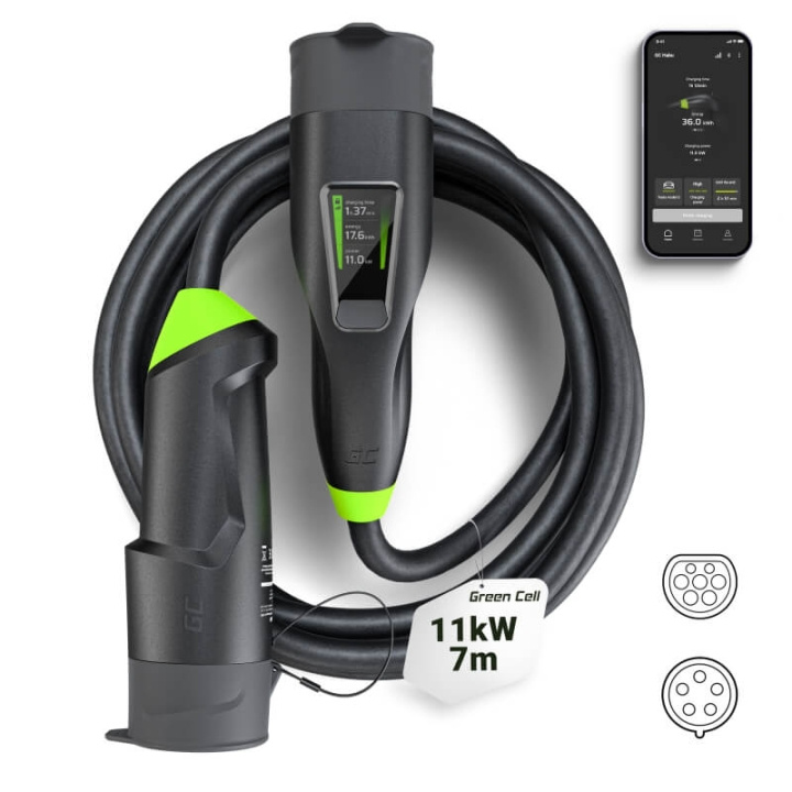greencell Electric charger Habu 11kW 7m Type 2/CEE 3-phase plug in the group CAR / Charging cables & Charging boxes to Electric cars at TP E-commerce Nordic AB (C38696)