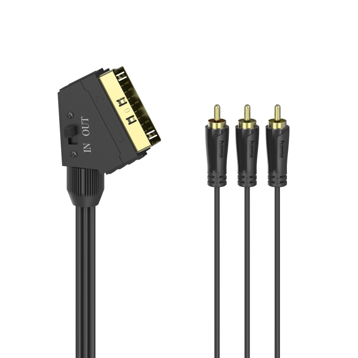 Hama Kabel Video Scart-3xRCA Guld Svart 1.5m in the group HOME ELECTRONICS / Cables & Adapters / Scart at TP E-commerce Nordic AB (C38739)