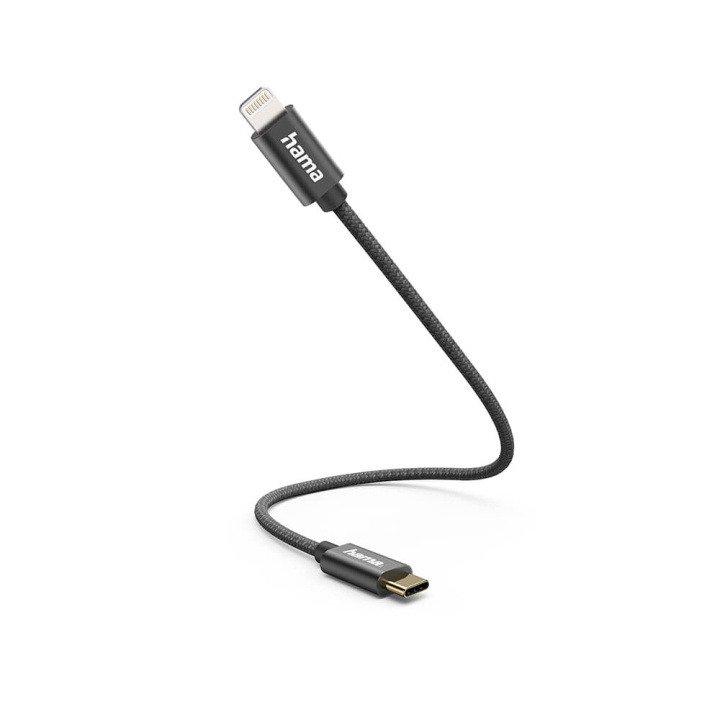 HAMA Charging Cable USB-C to Lightning 0.2m Black in the group SMARTPHONE & TABLETS / Chargers & Cables / Cables / Cables Type C at TP E-commerce Nordic AB (C38749)