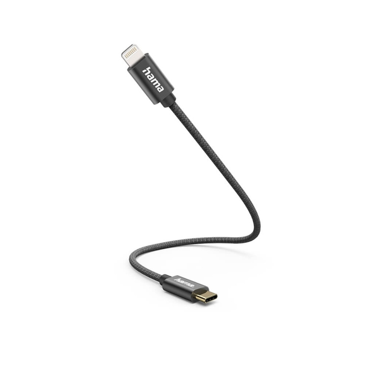 Hama Charging Cable USB-C to Lightning 0.2m Black in the group SMARTPHONE & TABLETS / Chargers & Cables / Cables / Cables Type C at TP E-commerce Nordic AB (C38749)