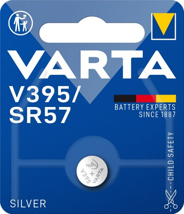 Varta SR57 (V395) Battery, 1 pc. blister silver oxide-zinc button cell, 1.55 V in the group HOME ELECTRONICS / Batteries & Chargers / Batteries / Button cell at TP E-commerce Nordic AB (C38855)