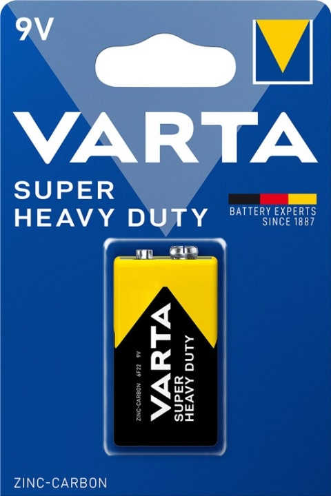 Varta 6F22/9 V Block (2022) Battery, 1 pc. blister zinc-Carbon Battery, 9 V in the group HOME ELECTRONICS / Batteries & Chargers / Batteries / Other at TP E-commerce Nordic AB (C38881)