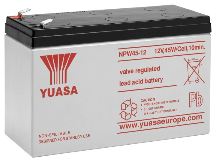 Yuasa Lead acid battery 12 V, 8,5 Ah (NPW45-12) Faston (6.35mm) lead acid battery in the group HOME ELECTRONICS / Batteries & Chargers / Rechargable batteries / Lead batteries at TP E-commerce Nordic AB (C38883)