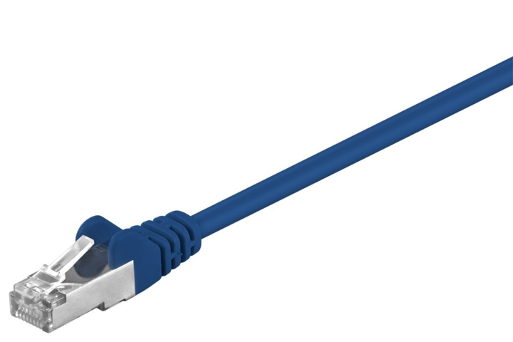 Goobay CAT 5e Patch Cable, F/UTP, blue copper-clad aluminium wire (CCA) in the group COMPUTERS & PERIPHERALS / Computer cables / Network cables / Cat5e at TP E-commerce Nordic AB (C38957)