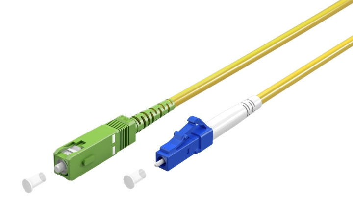 Goobay Fibre-optic Cable (FTTH), Singlemode (OS2) Yellow,(Simplex) optical fibre (FOC), SC-APC (8°) male > LC-UPC male, halogen-free cable sheath (LSZH) in the group COMPUTERS & PERIPHERALS / Computer cables / Network cables / Fiber cabling at TP E-commerce Nordic AB (C39122)