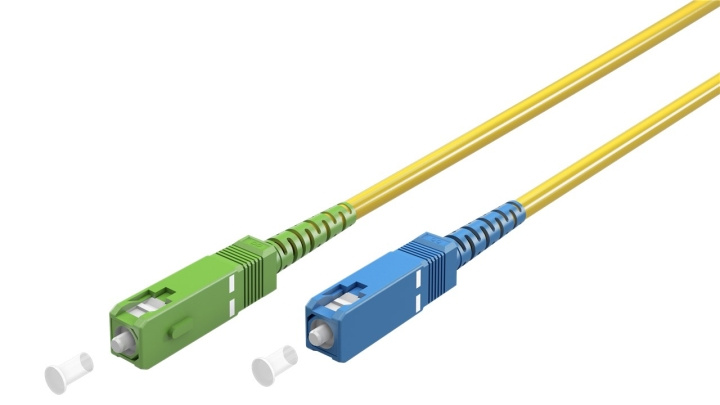 Goobay Fibre-optic Cable (FTTH), Singlemode (OS2) Yellow,(Simplex) optical fibre (FOC), SC-APC (8°) male > SC-UPC male, halogen-free cable sheath (LSZH) in the group COMPUTERS & PERIPHERALS / Computer cables / Network cables / Fiber cabling at TP E-commerce Nordic AB (C39132)
