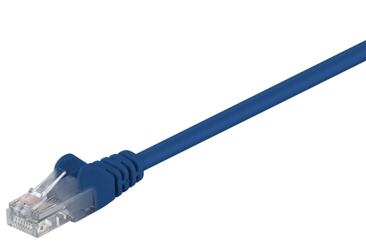 Goobay CAT 5e Patch Cable, U/UTP, blue copper-clad aluminium wire (CCA) in the group COMPUTERS & PERIPHERALS / Computer cables / Network cables / Cat5e at TP E-commerce Nordic AB (C39252)