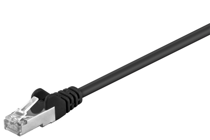 Goobay CAT 5e Patch Cable, F/UTP, black copper-clad aluminium wire (CCA) in the group COMPUTERS & PERIPHERALS / Computer cables / Network cables / Cat5e at TP E-commerce Nordic AB (C39336)