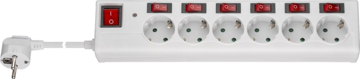 Goobay 6-Way Surge-Protected Power Strip with Switch, 1.5 m 6x safety sockets with individual switches in the group HOME, HOUSEHOLD & GARDEN / Electricity & Lighting / Power strips at TP E-commerce Nordic AB (C39403)