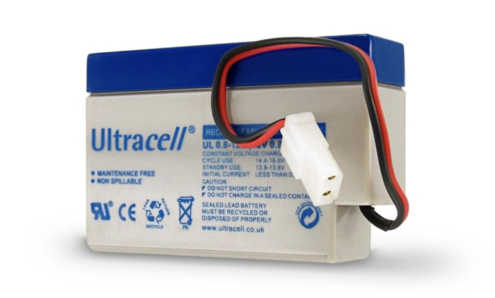 Ultracell Lead acid battery 12 V, 0,8 Ah (UL0.8-12) AMP male lead acid battery in the group HOME ELECTRONICS / Batteries & Chargers / Rechargable batteries / Lead batteries at TP E-commerce Nordic AB (C39422)