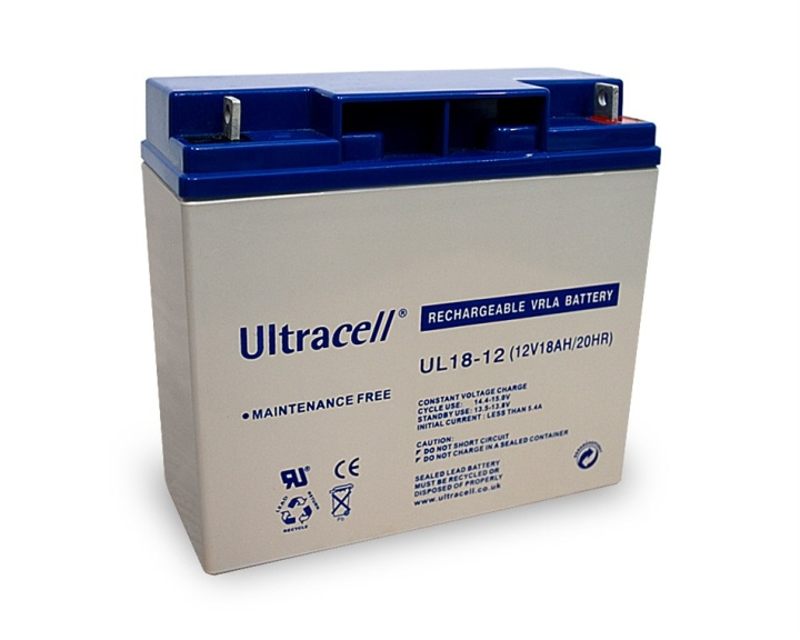 Ultracell Lead acid battery 12 V, 18 Ah (UC18-12) Thread (M5) lead acid battery in the group HOME ELECTRONICS / Batteries & Chargers / Rechargable batteries / Lead batteries at TP E-commerce Nordic AB (C39426)