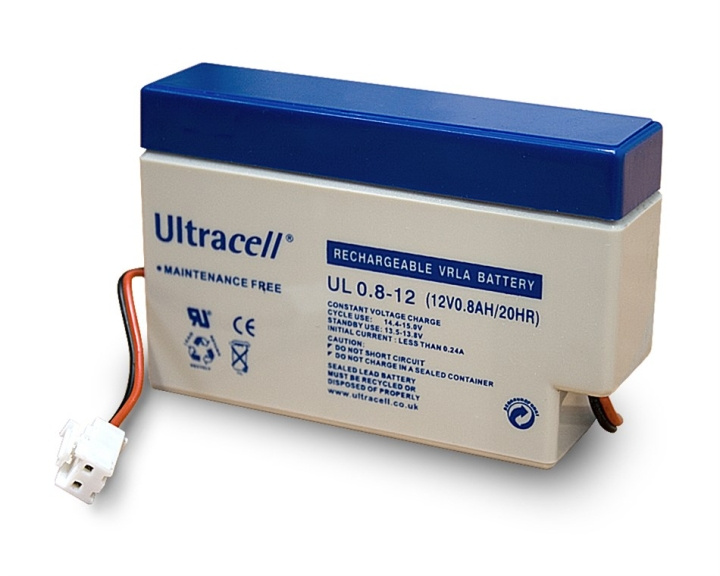 Ultracell Lead acid battery 12 V, 0,8 Ah (UL0.8-12) JST male lead acid battery in the group HOME ELECTRONICS / Batteries & Chargers / Rechargable batteries / Lead batteries at TP E-commerce Nordic AB (C39428)