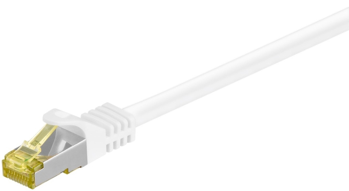 Goobay RJ45 Patch Cord CAT 6A S/FTP (PiMF), 500 MHz, with CAT 7 Raw Cable, white LSZH halogen-free cable sheat, RJ45 plug (CAT6A), CU in the group COMPUTERS & PERIPHERALS / Computer cables / Network cables / Cat7 at TP E-commerce Nordic AB (C39430)