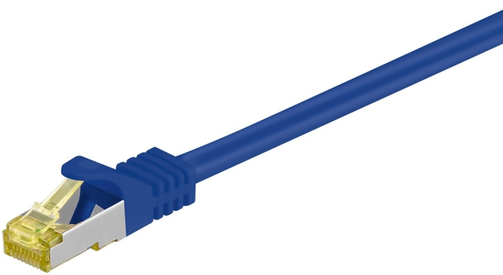 Goobay RJ45 Patch Cord CAT 6A S/FTP (PiMF), 500 MHz, with CAT 7 Raw Cable, blue LSZH halogen-free cable sheat, RJ45 plug (CAT6A), CU in the group COMPUTERS & PERIPHERALS / Computer cables / Network cables / Cat7 at TP E-commerce Nordic AB (C39442)