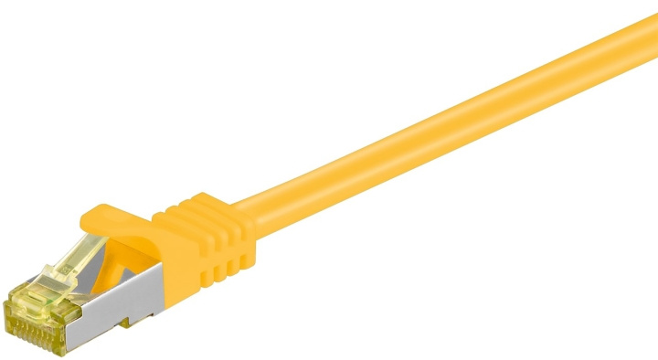 Goobay RJ45 Patch Cord CAT 6A S/FTP (PiMF), 500 MHz, with CAT 7 Raw Cable, yellow LSZH halogen-free cable sheat, RJ45 plug (CAT6A), CU in the group COMPUTERS & PERIPHERALS / Computer cables / Network cables / Cat7 at TP E-commerce Nordic AB (C39443)