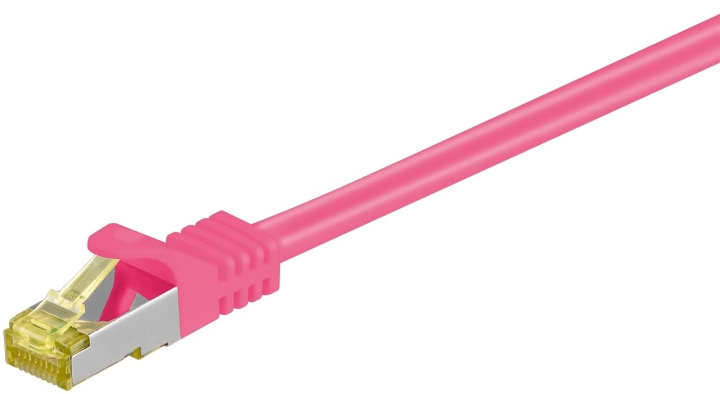 Goobay RJ45 Patch Cord CAT 6A S/FTP (PiMF), 500 MHz, with CAT 7 Raw Cable, magenta LSZH halogen-free cable sheat, RJ45 plug (CAT6A), CU in the group COMPUTERS & PERIPHERALS / Computer cables / Network cables / Cat7 at TP E-commerce Nordic AB (C39446)