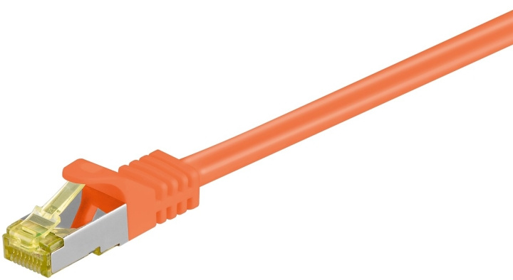 Goobay RJ45 Patch Cord CAT 6A S/FTP (PiMF), 500 MHz, with CAT 7 Raw Cable, orange LSZH halogen-free cable sheat, RJ45 plug (CAT6A), CU in the group COMPUTERS & PERIPHERALS / Computer cables / Network cables / Cat7 at TP E-commerce Nordic AB (C39447)