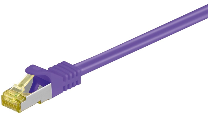 Goobay RJ45 Patch Cord CAT 6A S/FTP (PiMF), 500 MHz, with CAT 7 Raw Cable, violet LSZH halogen-free cable sheat, RJ45 plug (CAT6A), CU in the group COMPUTERS & PERIPHERALS / Computer cables / Network cables / Cat7 at TP E-commerce Nordic AB (C39459)