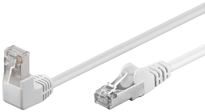 Goobay CAT 5e Patch Cable 1x 90° Angled, F/UTP, white copper-clad aluminium wire (CCA), 1x RJ45 male 90° (8P8C) in the group COMPUTERS & PERIPHERALS / Computer cables / Network cables / Cat5e at TP E-commerce Nordic AB (C39793)