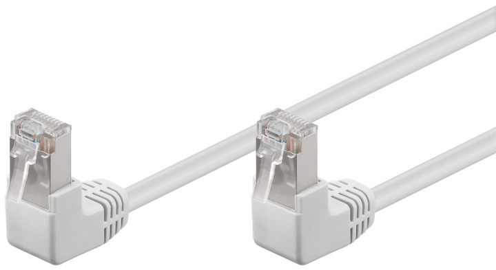 Goobay CAT 5e Patch Cable 2x 90° Angled, F/UTP, white copper-clad aluminium wire (CCA), 2x RJ45 male 90° (8P8C) in the group COMPUTERS & PERIPHERALS / Computer cables / Network cables / Cat5e at TP E-commerce Nordic AB (C39996)