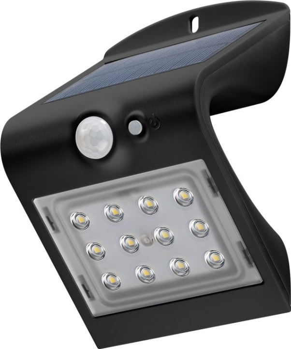 Goobay LED Solar Wall Light with Motion Sensor, 1.5 W, Black solar garden light is a neutral white lighting solution for entrances, carports and staircases in the group HOME, HOUSEHOLD & GARDEN / Electricity & Lighting / Outdoor lighting / Outdoor wall light / With motion sensor at TP E-commerce Nordic AB (C40069)