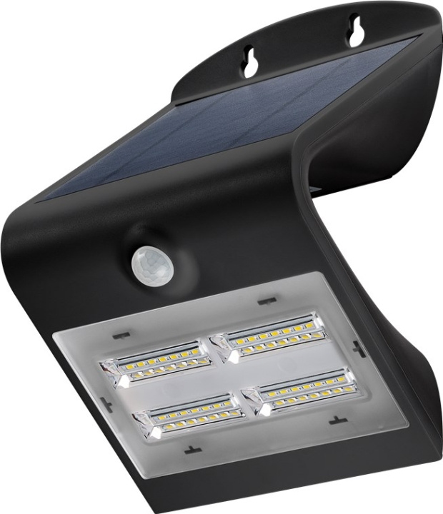 Goobay LED Solar Wall Light with Motion Sensor, 3.2 W, Black solar garden light is a neutral white lighting solution for entrances, carports and staircases in the group HOME, HOUSEHOLD & GARDEN / Electricity & Lighting / Outdoor lighting / Outdoor wall light / With motion sensor at TP E-commerce Nordic AB (C40071)
