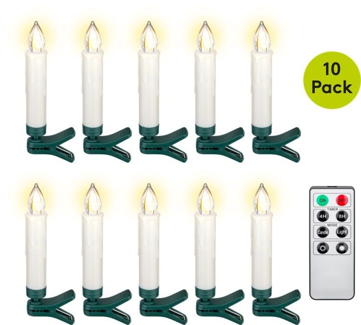 Goobay 10 Wireless LED Christmas Tree Candles with clips and IR remote control for controlling timer, light modes and dimmer in the group HOME ELECTRONICS / Lighting / Christmas lights at TP E-commerce Nordic AB (C40077)