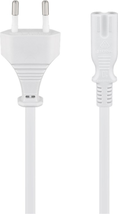 Goobay Connection Cable Euro Plug, 1.5 m, White Euro plug (type C, CEE 7/16) > appliance socket C7 in the group COMPUTERS & PERIPHERALS / Computer cables / Device kable at TP E-commerce Nordic AB (C40089)