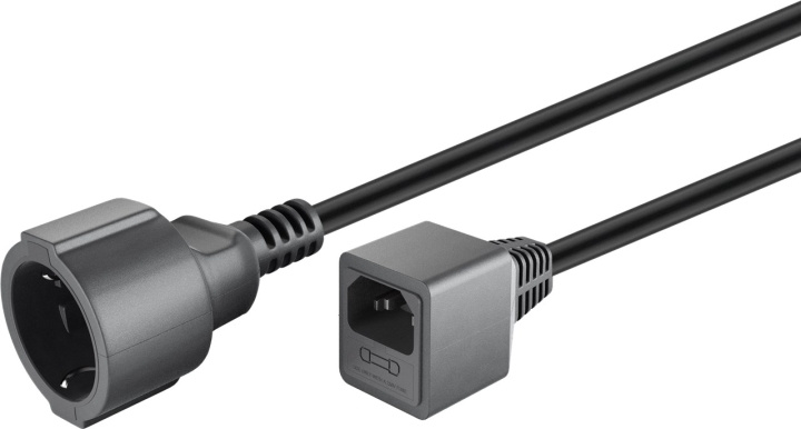 Goobay Earth Contact Extension Lead, 1.5 m, Black protective contact socket (type F, CEE 7/7) > C14 appliance plug in the group COMPUTERS & PERIPHERALS / Computer cables / Device kable at TP E-commerce Nordic AB (C40120)