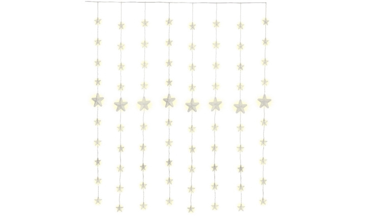 Goobay Star Curtain with 80 LEDs with remote control, timer function, 8 light modes, dimmer and 31 V external transformer, warm white (3000 K) in the group HOME ELECTRONICS / Lighting / LED strips at TP E-commerce Nordic AB (C40127)