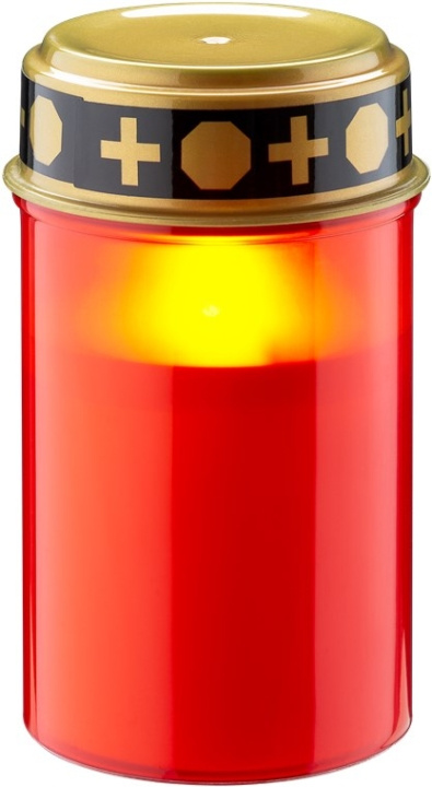 Goobay LED Grave Candle, red with realistic flickering effect, warm white (3000 K), battery-operated (2x AA), for indoor and outdoor use (IP44) in the group HOME ELECTRONICS / Lighting / Other lighting at TP E-commerce Nordic AB (C40160)