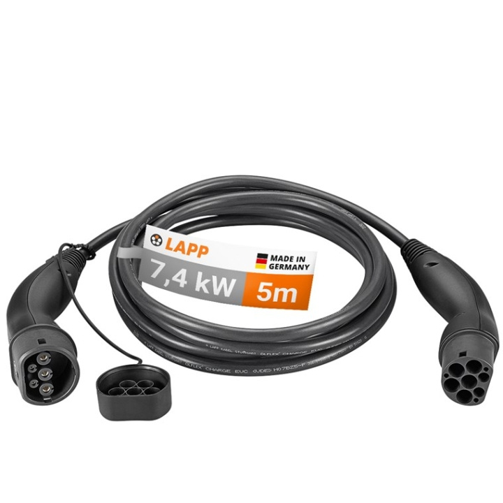 LAPP MOBILITY Type 2 Charging Cable, up to 7.4 kW, 5 m, black (5555934002) 32 A, 1 phase, for charging hybrid and electric cars with Type 2 connection in the group CAR / Charging cables & Charging boxes to Electric cars at TP E-commerce Nordic AB (C40189)