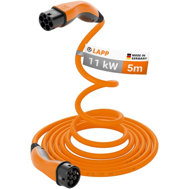 LAPP MOBILITY Type 2 HELIX Convenience Charging Cable, up to 11 kW, 5 m, orange (5555935013) 20 A, 3 phases, for charging hybrid and electric cars with Type 2 connection in the group CAR / Charging cables & Charging boxes to Electric cars at TP E-commerce Nordic AB (C40203)