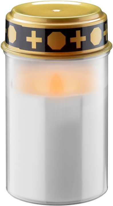 Goobay LED Grave Candle, white with realistic flickering effect, warm white (2700 K), battery-operated (2x AA), for indoor and outdoor use (IP44) in the group HOME ELECTRONICS / Lighting / Other lighting at TP E-commerce Nordic AB (C40209)