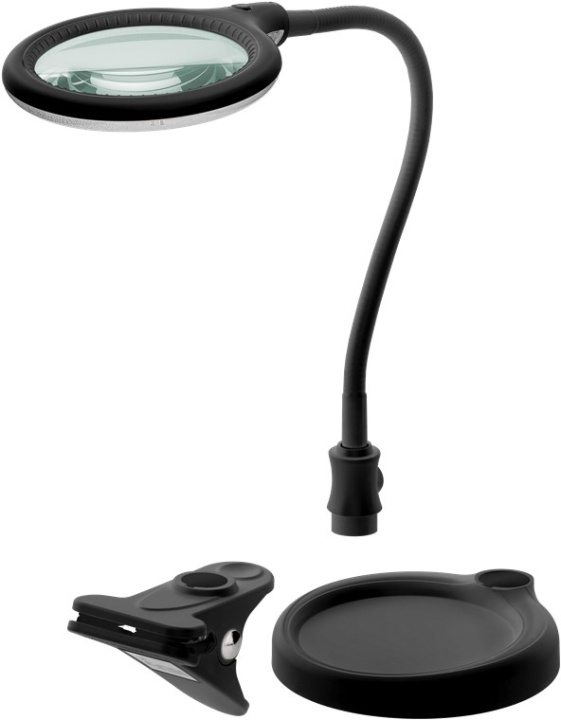 Goobay LED Magnifying Lamp with Base and Clamp, 6 W, black 480 lm, 100 mm glass lens, 1.75x magnification, 3 dioptres in the group HOME, HOUSEHOLD & GARDEN / Tools / Other tools & Accesories at TP E-commerce Nordic AB (C40236)