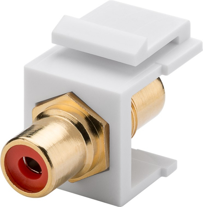 Goobay Keystone Cinch/RCA Module 14.7 mm width, 2 RCA female, red, gold-plated in the group COMPUTERS & PERIPHERALS / Computer cables / Network cables / Adapters & Conductor joints at TP E-commerce Nordic AB (C40290)