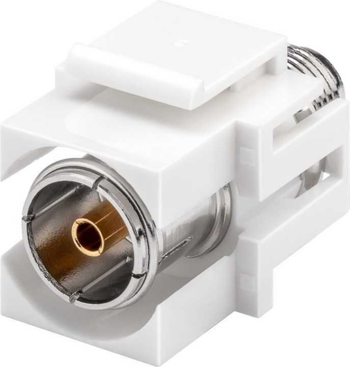 Goobay Keystone Module SAT/Antenna, Flush Mount 18.9 mm width, Coaxial female > F female in the group COMPUTERS & PERIPHERALS / Computer cables / Network cables / Adapters & Conductor joints at TP E-commerce Nordic AB (C40297)