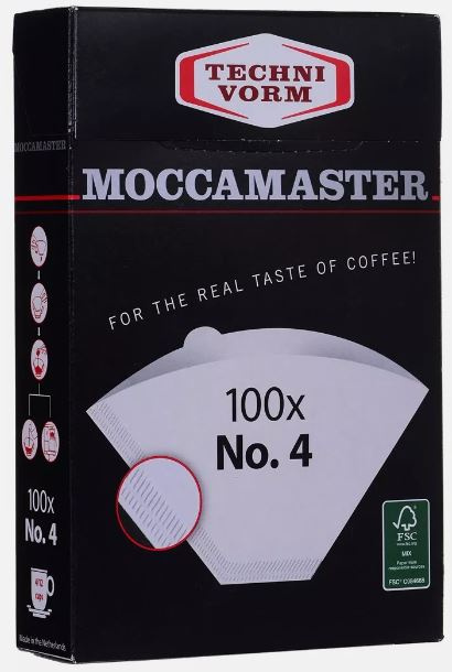 Moccamaster suodatinpaperi 1x4, 100 kpl in the group HOME, HOUSEHOLD & GARDEN / Household appliances / Coffee makers and accessories / Filters & Accessories at TP E-commerce Nordic AB (C40878)