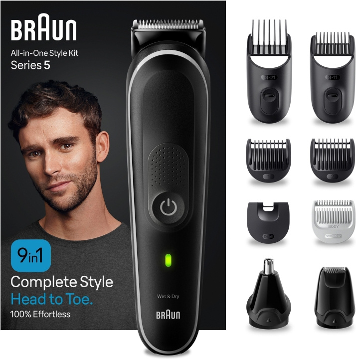 Braun All in One Series 5 MGK5410 9-in-1 -parta- ja vartalotrimmeri in the group BEAUTY & HEALTH / Hair & Styling / Shaving & Trimming / Beard trimmer & Accessories at TP E-commerce Nordic AB (C40948)