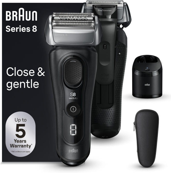 Braun Series 8 8560cc -parranajokone puhdistusasemalla in the group BEAUTY & HEALTH / Hair & Styling / Shaving & Trimming / Shavers at TP E-commerce Nordic AB (C40979)