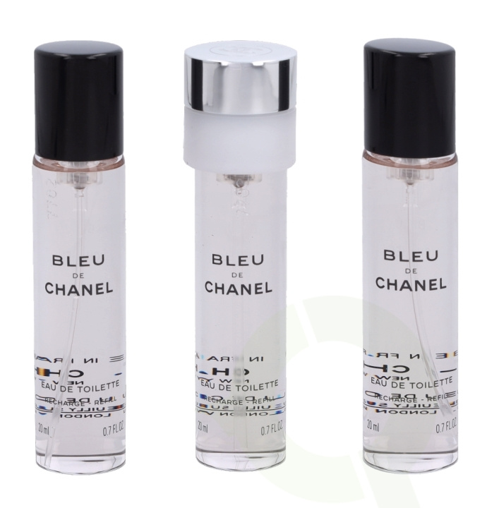 Chanel Bleu De Chanel Pour Homme Giftset 60 ml, 3x Edt Spray Refill 20ml - Twist and Spray - Travel Sprays in the group BEAUTY & HEALTH / Gift sets / Gift sets for him at TP E-commerce Nordic AB (C42432)