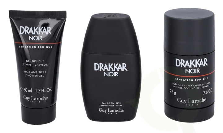 Guy Laroche Drakkar Noir Giftset 175 ml, Edt Spray 50ml/Deo Stick 75gr/Shower Gel 50ml in the group BEAUTY & HEALTH / Gift sets / Gift sets for him at TP E-commerce Nordic AB (C42449)