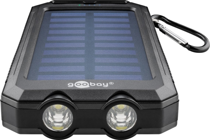 Goobay Outdoor Power Bank 8.0 (8,000 mAh) for outdoor adventures thanks to its robust design, solar panel and torch function in the group SMARTPHONE & TABLETS / Chargers & Cables / Powerbanks at TP E-commerce Nordic AB (C42690)