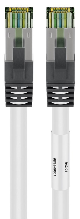 Goobay RJ45 (CAT 6A, 500 MHz) Patch Cable with CAT 8.1 S/FTP Raw Cable, white 99.9 % oxygen-free copper conductor (OFC), AWG 24, halogen-free cable sheath (LSZH), 7.5 m in the group COMPUTERS & PERIPHERALS / Computer cables / Network cables / Cat8 at TP E-commerce Nordic AB (C42881)