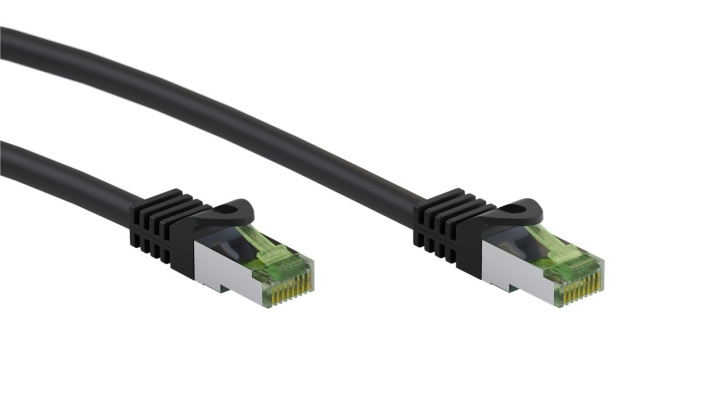 Goobay RJ45 Patch Cord with CAT 8.1 S/FTP Raw Cable, AWG 26, black copper conductor, LSZH halogen-free cable sheat, RJ45 (CAT 6A) plug, 7.5 m in the group COMPUTERS & PERIPHERALS / Computer cables / Network cables / Cat8 at TP E-commerce Nordic AB (C43038)